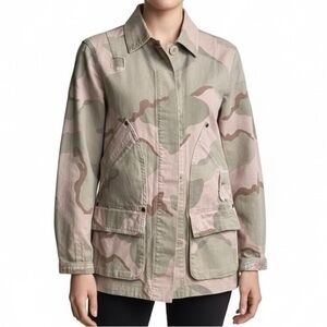ANTHROPOLOGIE Lida Pink Camouflage Utility Jacket Coat XXS